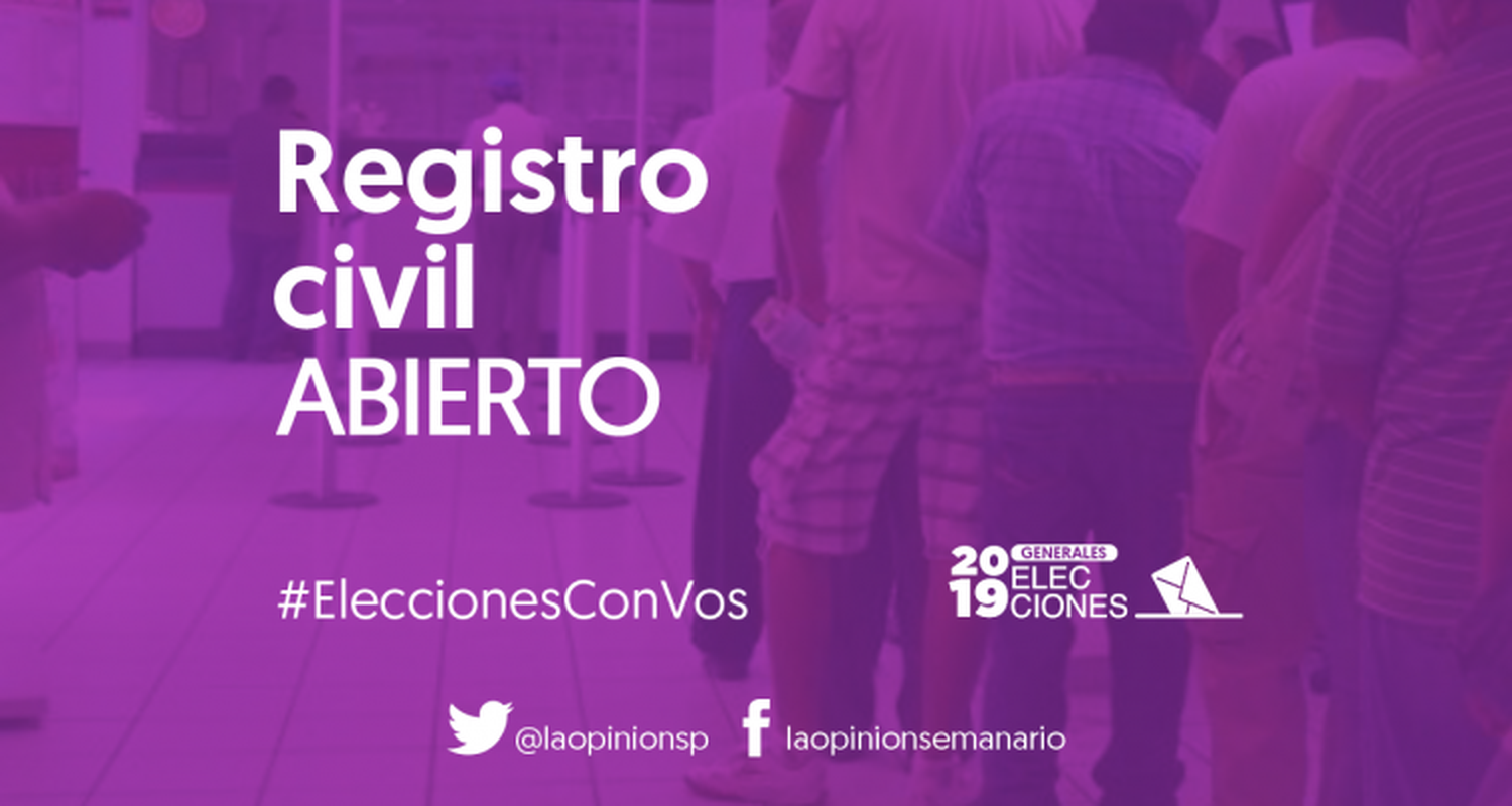 Elecciones 2019:  Registro Civil abierto para retirar DNI