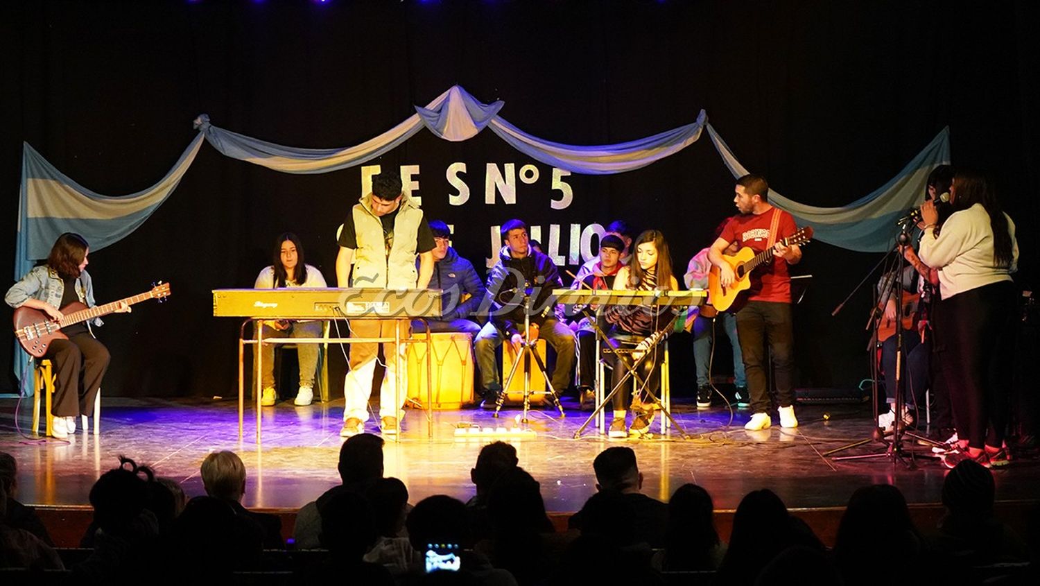 Alumnos. Realizan una presentación musical en el “Luis Sandrini”