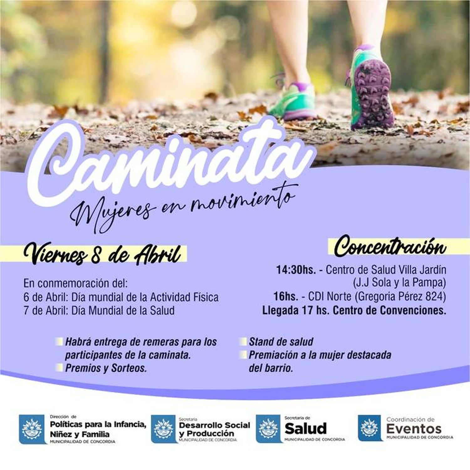 Caminata recreativa y aeróbica:  Mujeres en movimiento