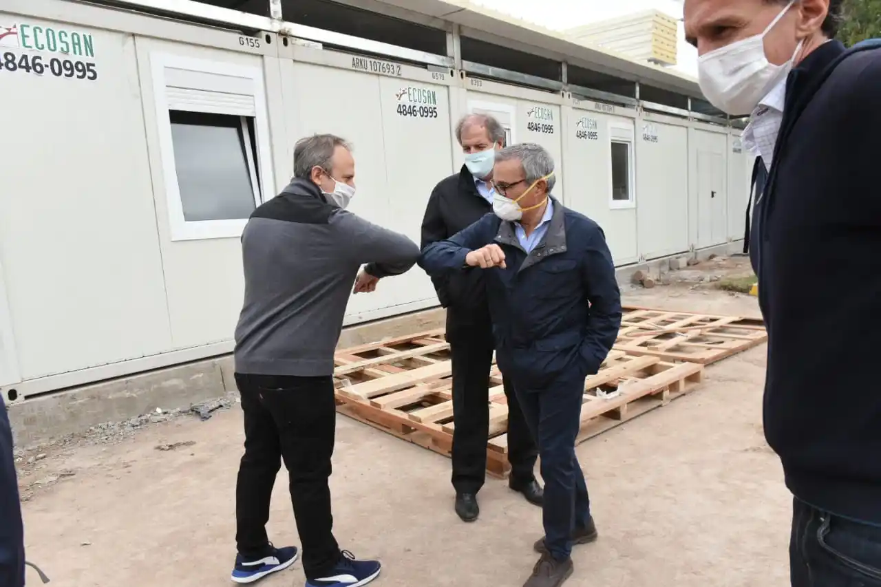 Tres de Febrero: Valenzuela recibió a Katopodis y Galmarini y recorrieron las obras del Hospital Modular de Emergencia