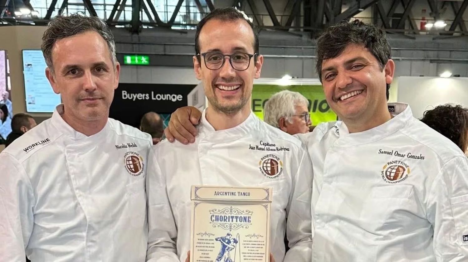 Nicolás Welsh, Juan Manuel Alfonso Rodríguez y Samuel González, representantes argentinos en el Campeonato Mundial del Panettone.