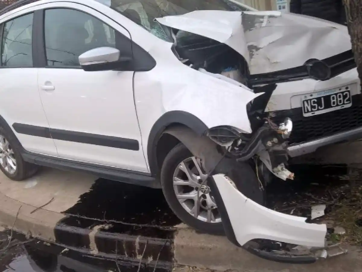 Perdió el control y chocó contra árbol 