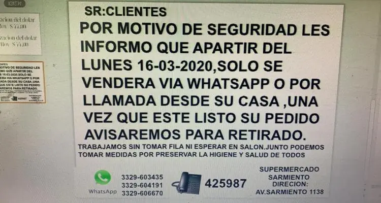 Coronavirus: supermercadista chino cerró sus tres locales y recibirá pedidos por WhatsApp