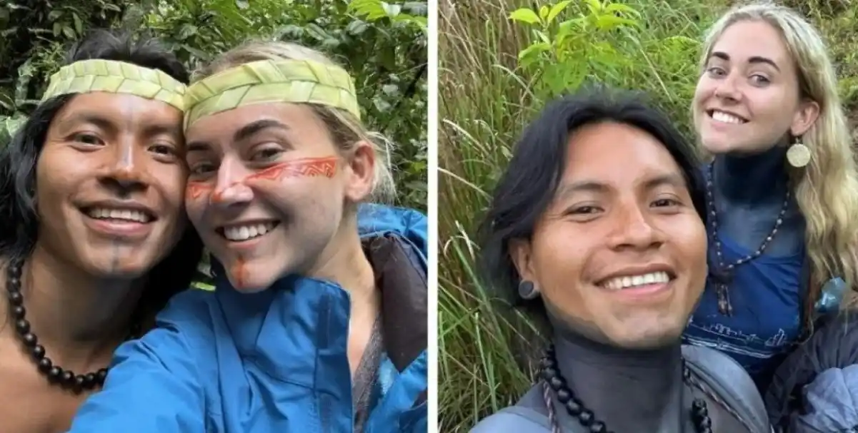 Chica australiana se aventuró a visitar la Amazonía para encontrarse con indígena que conoció en las redes (VIDEO)