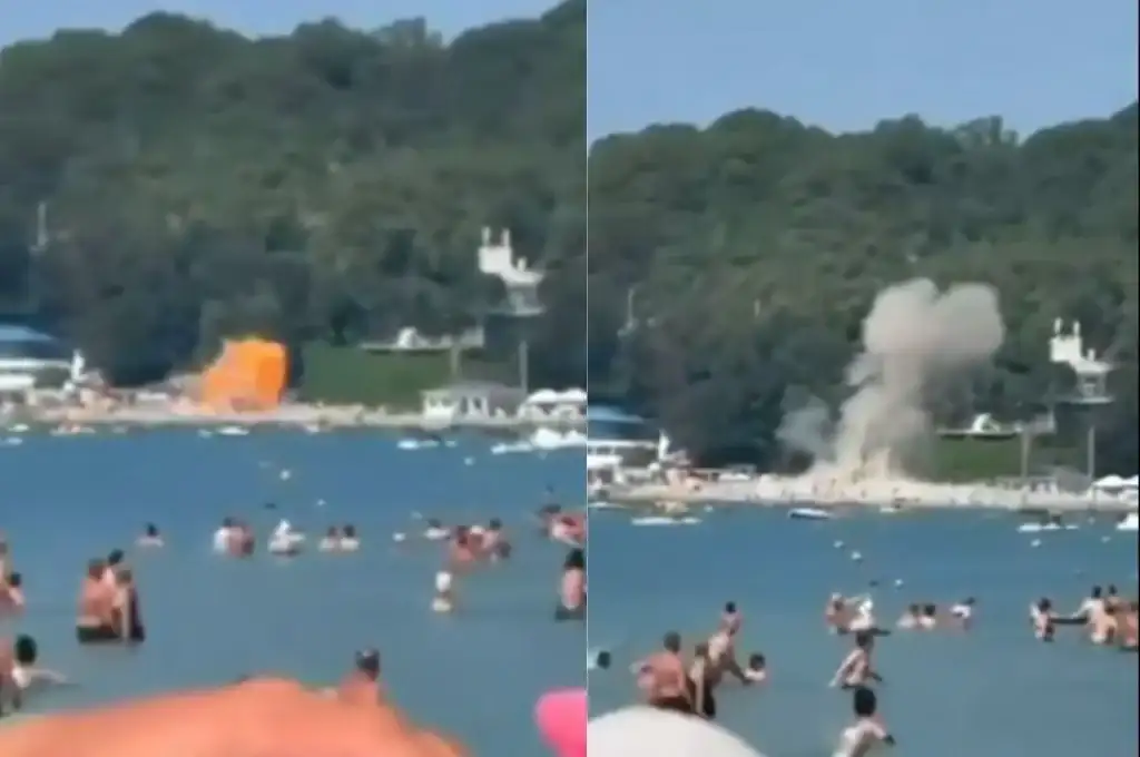 Un dron cayó en una playa rusa