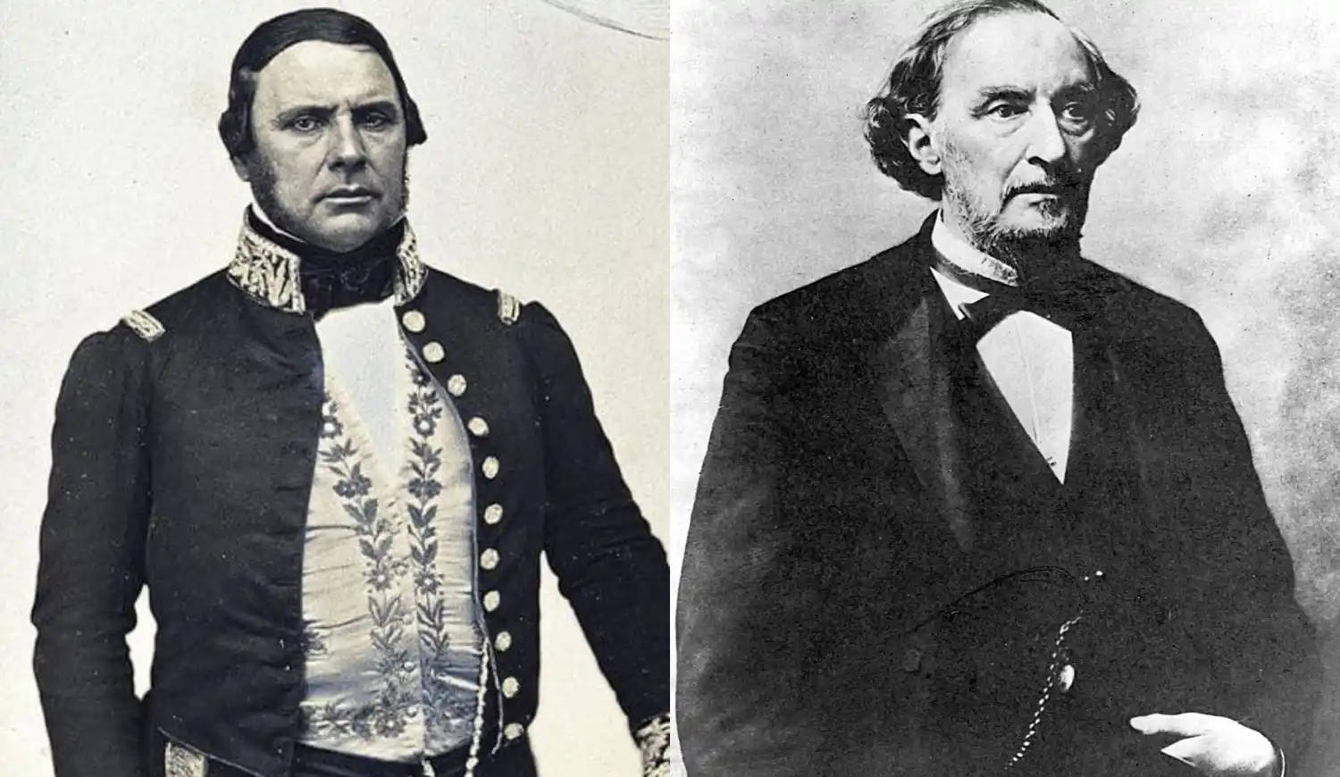 Justo José de Urquiza, presidente de la Confederación Argentina, y Felipe Lavallol, gobernador interino de la provincia de Buenos Aires