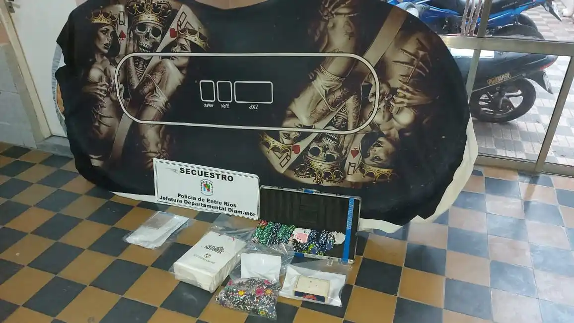 En Diamante allanaron vivienda y desbarataron jugadas clandestinas de póker