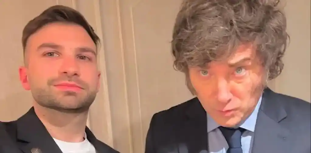 El empresario Novelli y el presidente Javier Milei en Tech Forum