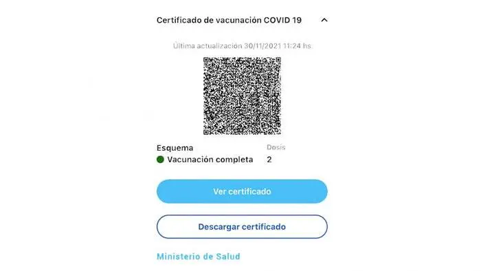 Habilitan la descarga del certificado digital  de vacunación