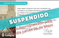 Suspendieron el acto oficial por el 25 de Mayo
