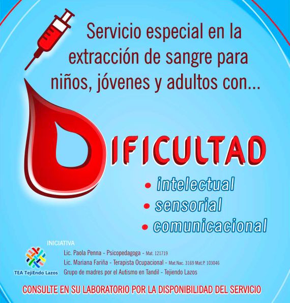 Elaboraron una guía para la extracción de sangre en personas con dificultades en el desarrollo