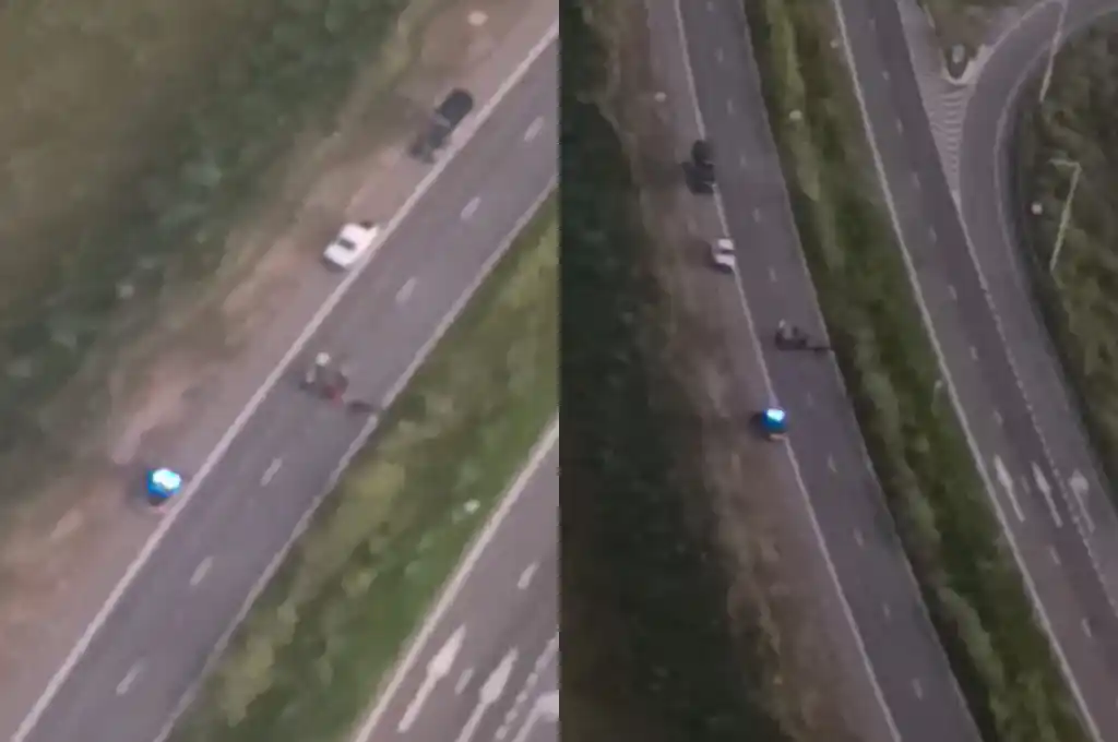 El sector del siniestro visto desde el aire. Crédito: seguidores de Radio Rafaela