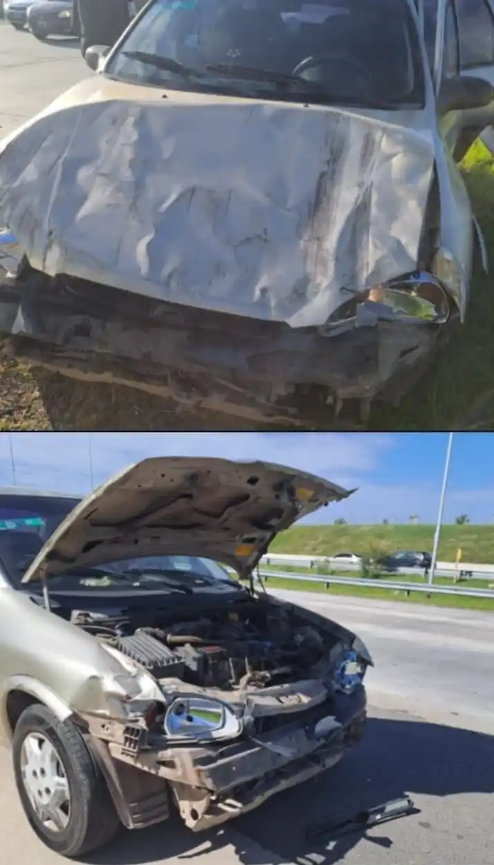 Así quedó el vehículo en el que viajaban.