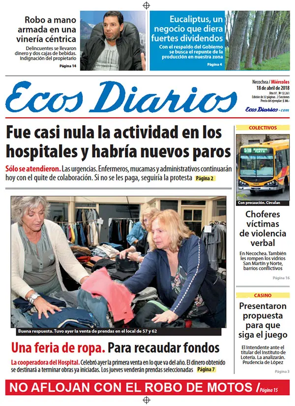 Tapa del 18 de abril de 2018