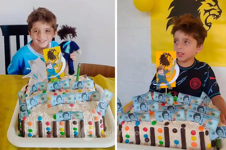 VIDEO | Un pequeño de la región festejó su cumpleaños con temática “Milei” y se volvió viral