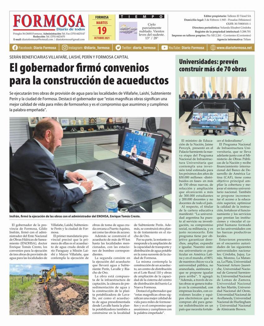 Tapa y Contratapa 19 de octubre de 2021