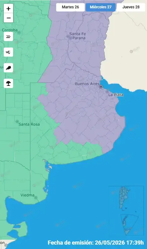 mapa advertencia por neblina