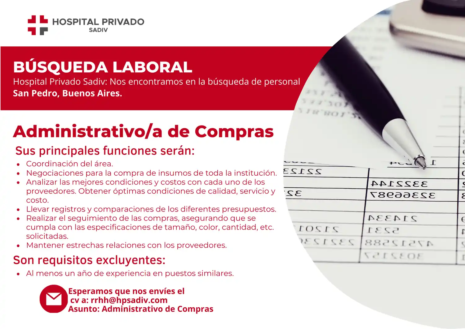 Busqueda Administrativo de Compras - Hospital Privado Sadiv