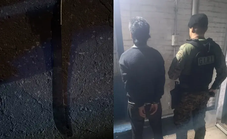 Amenazó a madre e hija con un machete en Triángulo y Moderno y fue detenido