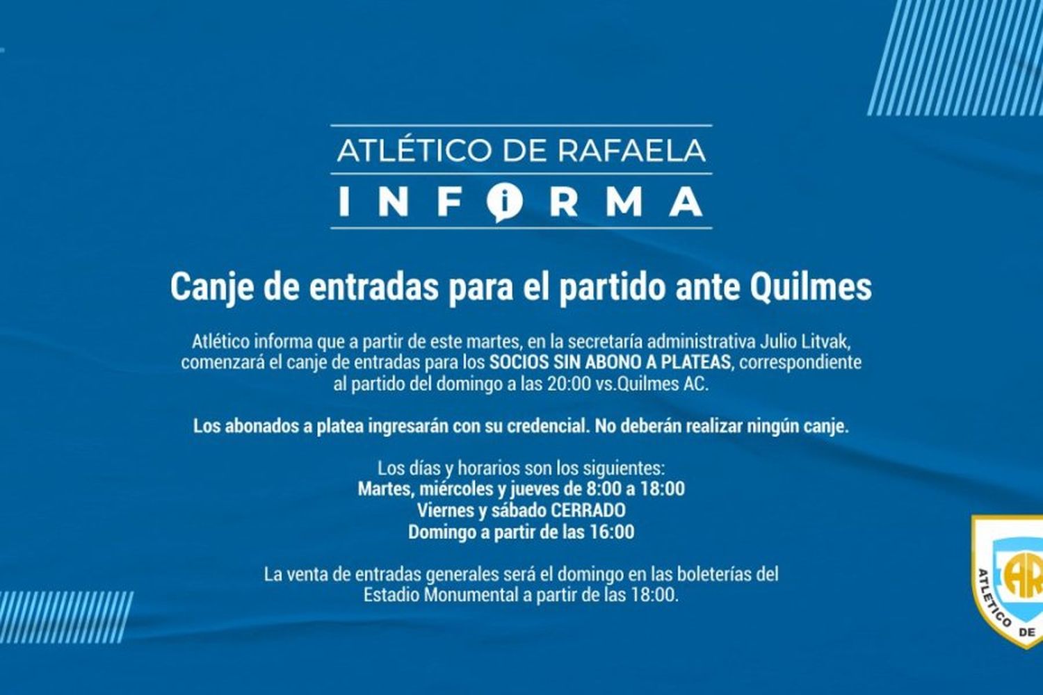 Atlético de Rafaela entrena pensando en Quilmes