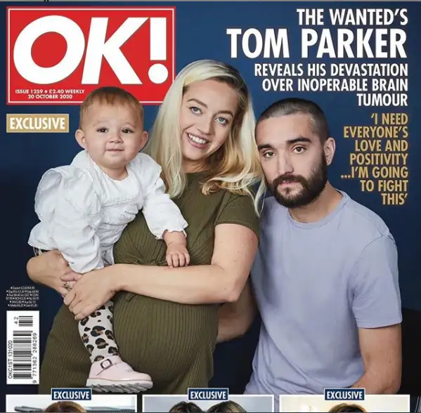 La portada de la publicación que Tom Parker compartió en Instagram.