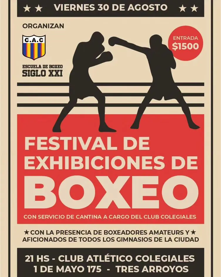 Este viernes realizan un Festival de Exhibiciones de Boxeo en Colegiales