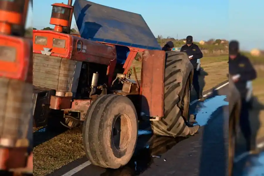 A pocos metros de la RN34: una mujer terminó en el hospital tras chocar contra un tractor