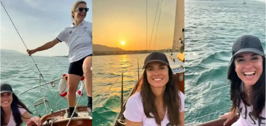 Gabriela Sabatini mostró su nueva pasión lejos del tenis con una desafiante práctica náutica en altamar