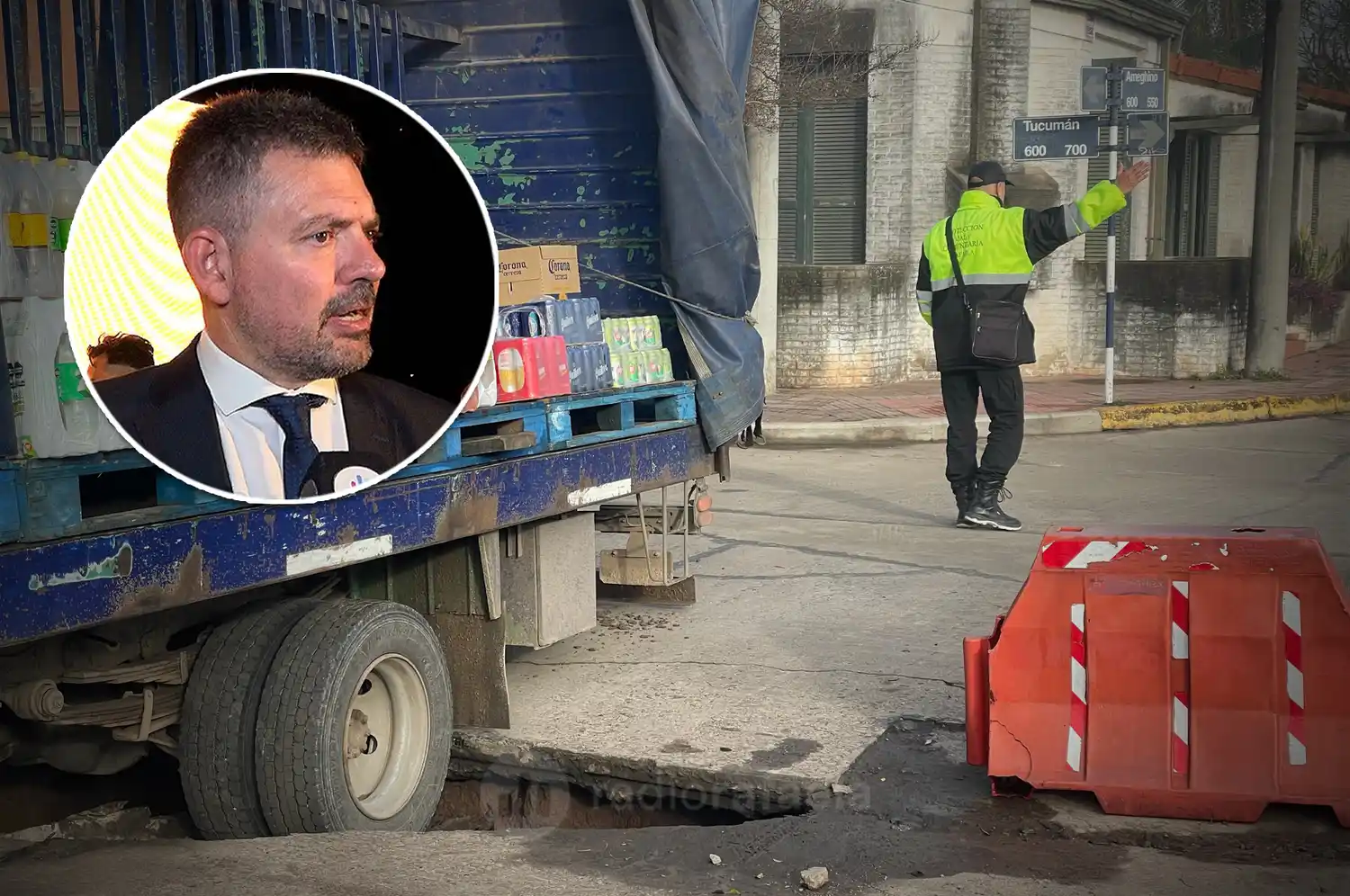 Se hundió el pavimento en Tucumán y O'Higgins: “Pedimos paciencia a los vecinos”