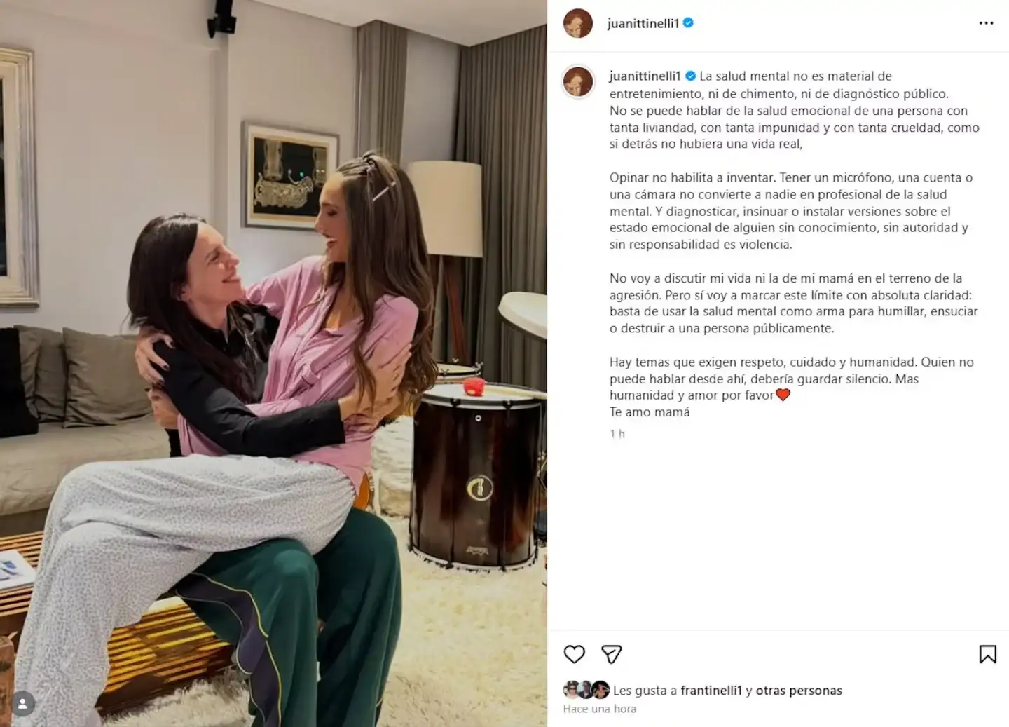Juana Tinelli reflexion - 2