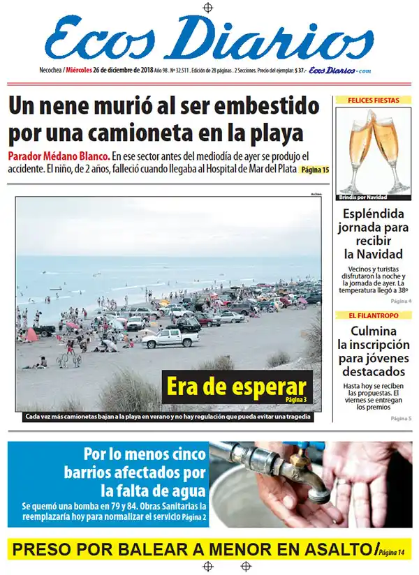 Tapa del 26 de diciembre de 2018