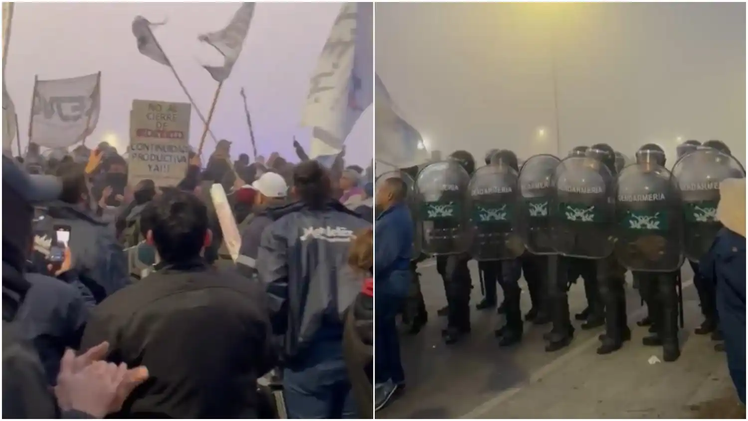 Incidentes en Panamericana por una protesta de trabajadores despedidos de Georgalos: tensión y forcejeos con Gendarmería