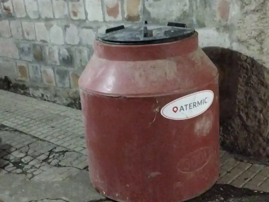 El tanque de agua robado fue recuperado por la policía.