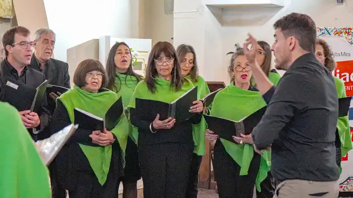 Anoche. Coros locales y de distintas provincias durante el concierto apertura de la Coraliada 2025