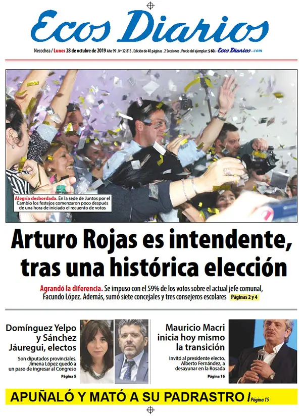 Tapa del 28 de octubre de 2019