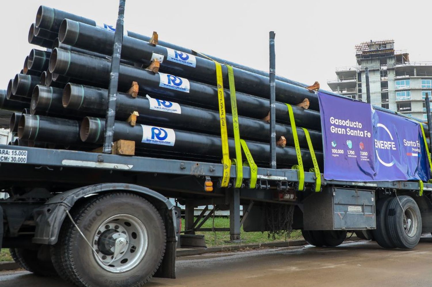 Gasoducto Gran Santa Fe: este jueves llegaron los materiales para dar inicio a la obra