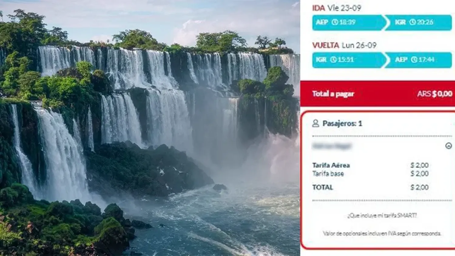 Viajará a las Cataratas y el precio que pagó lo hizo viral: cómo consiguió el aéreo a $2 y un hotel 5 estrellas a $8.000