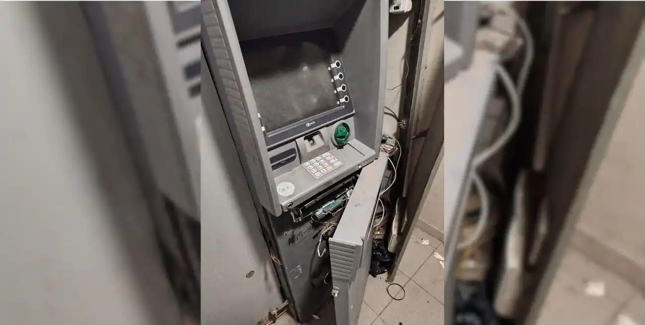 Cajero automático vandalizado en Peñaloza 7400. Foto: Gentileza