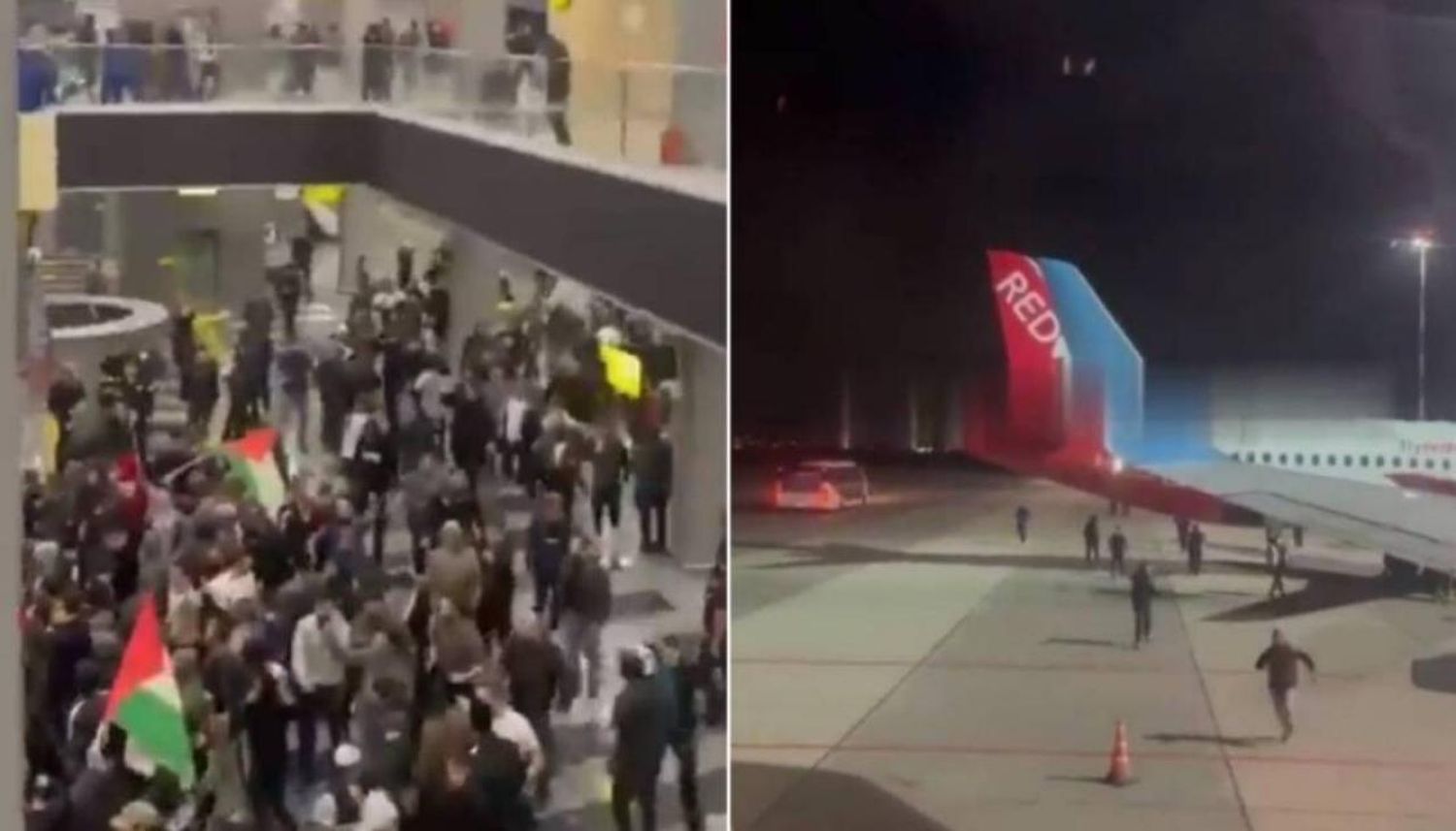 Militantes pro-Palestina atacan avión de Red Wings proveniente de Tel Aviv en busca de israelíes