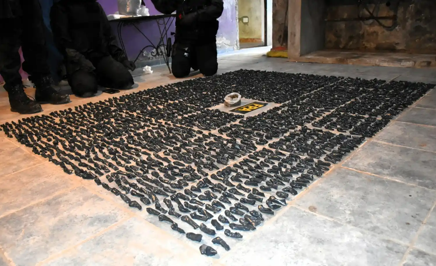 La importante cantidad de droga incautada por la FPA.