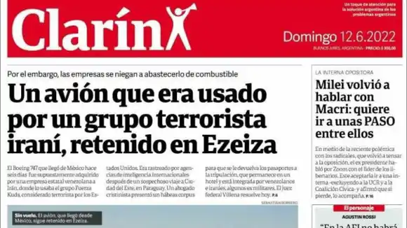 Alerta la oposición: avión venezolano retenido en Argentina con personal iraní representa una amenaza regional