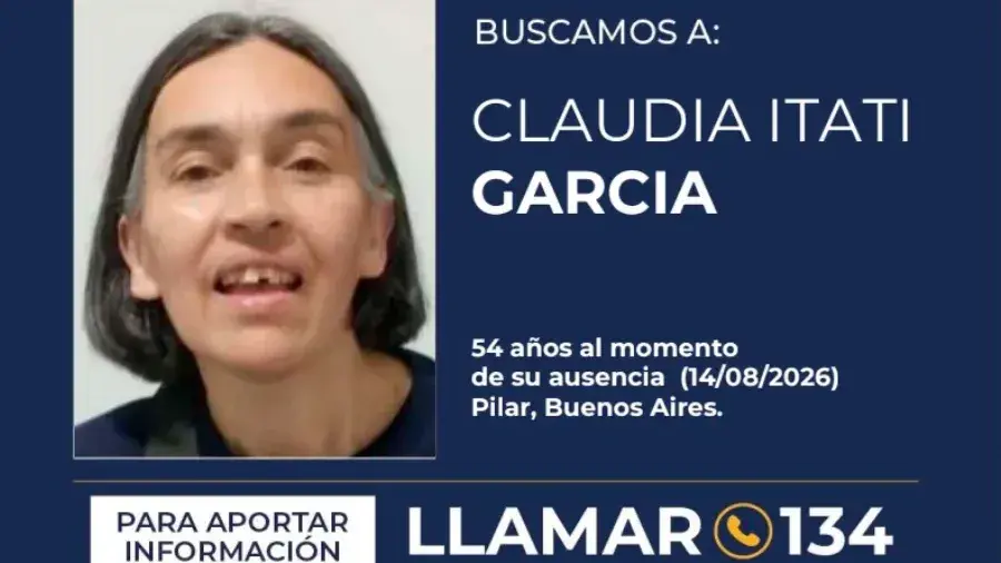 La búsqueda es difundida por el Ministerio de Seguridad de la Nación.