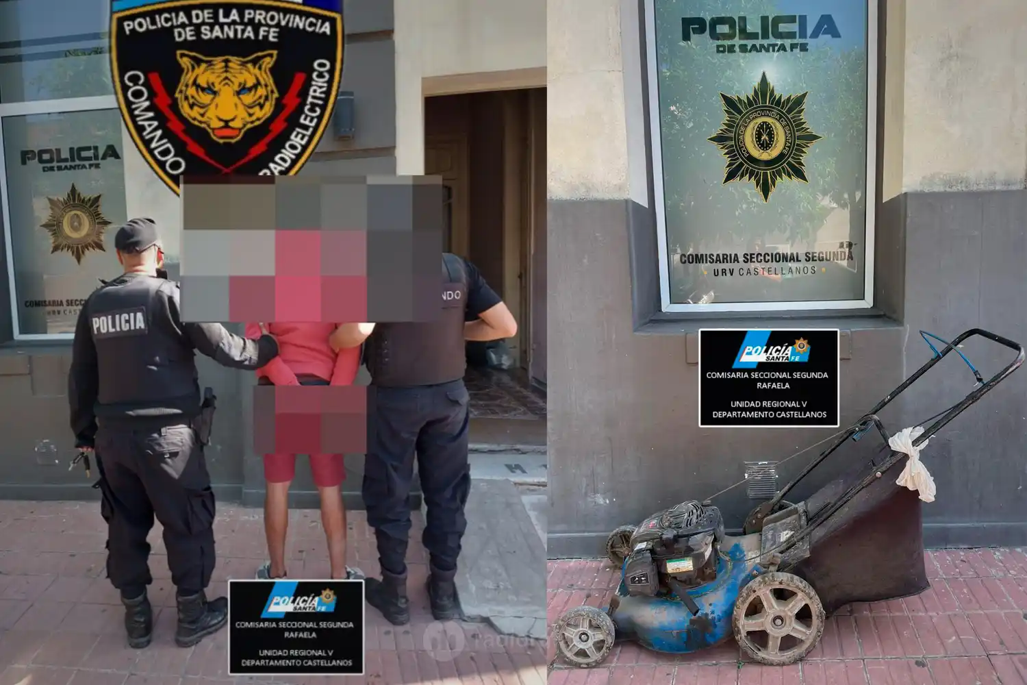 Afanó una cortadora de césped, pero no llegó tan lejos como pensaba: lo atraparon al ratito