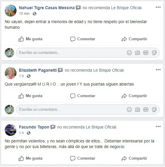 Asesinato de Fernando: Usuarios estallaron en las redes contra el boliche "Le Brique" que no cerró por duelo