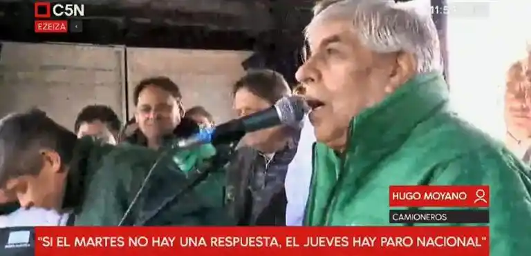 Moyano lanzó paro de Camioneros para el 14-J